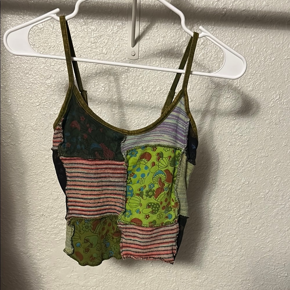Patchwork green crop top
